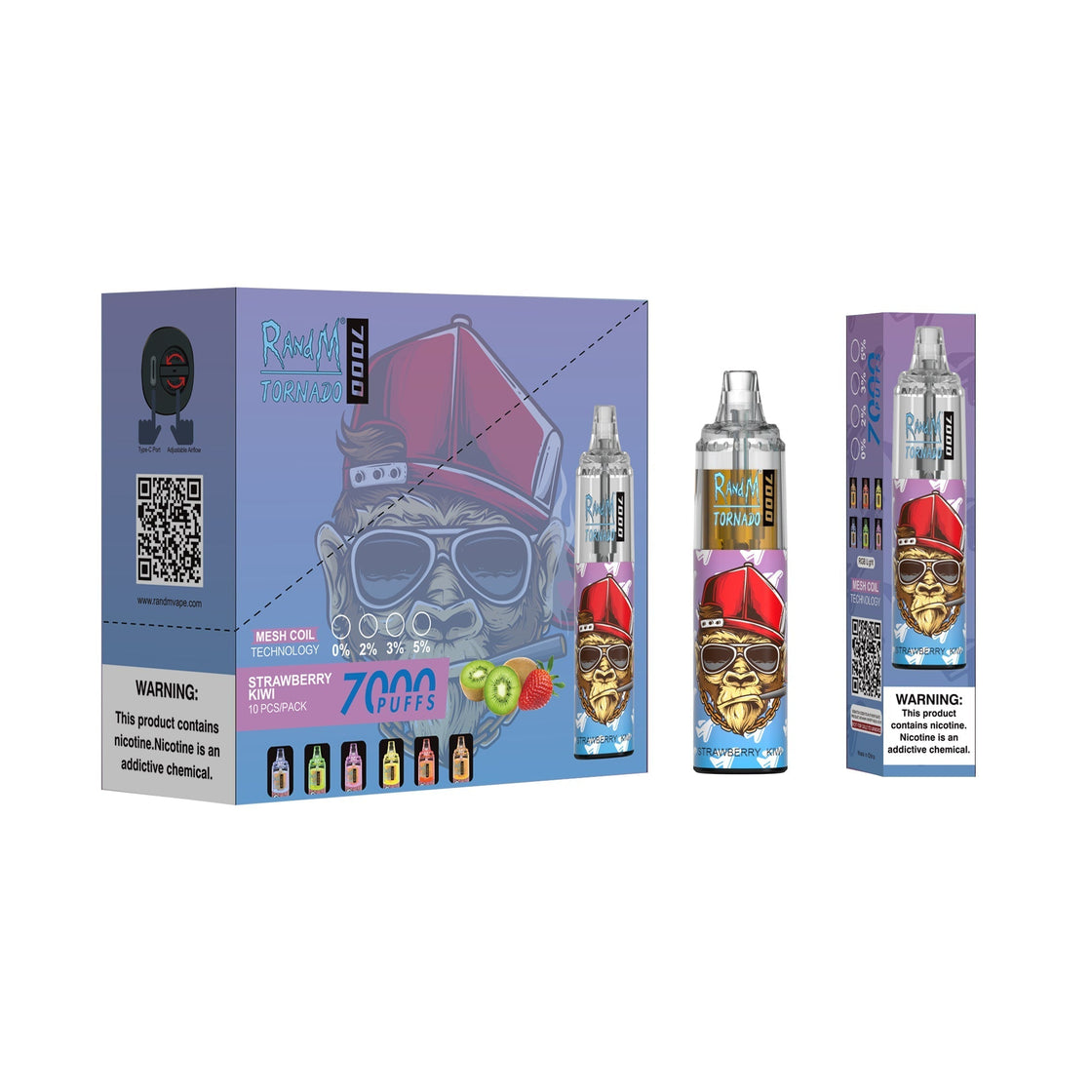 RAndM Tornado 7000 Puffs Disposable Vape  (Schachtel mit 10 Stück)