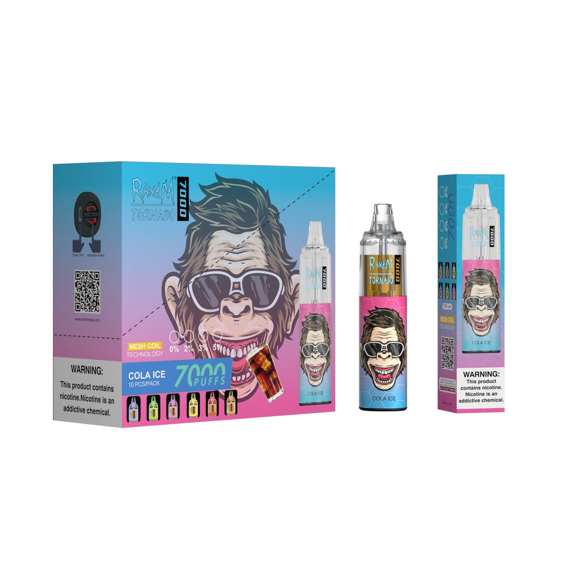 RAndM Tornado 7000 Puffs Disposable Vape  (Schachtel mit 10 Stück)