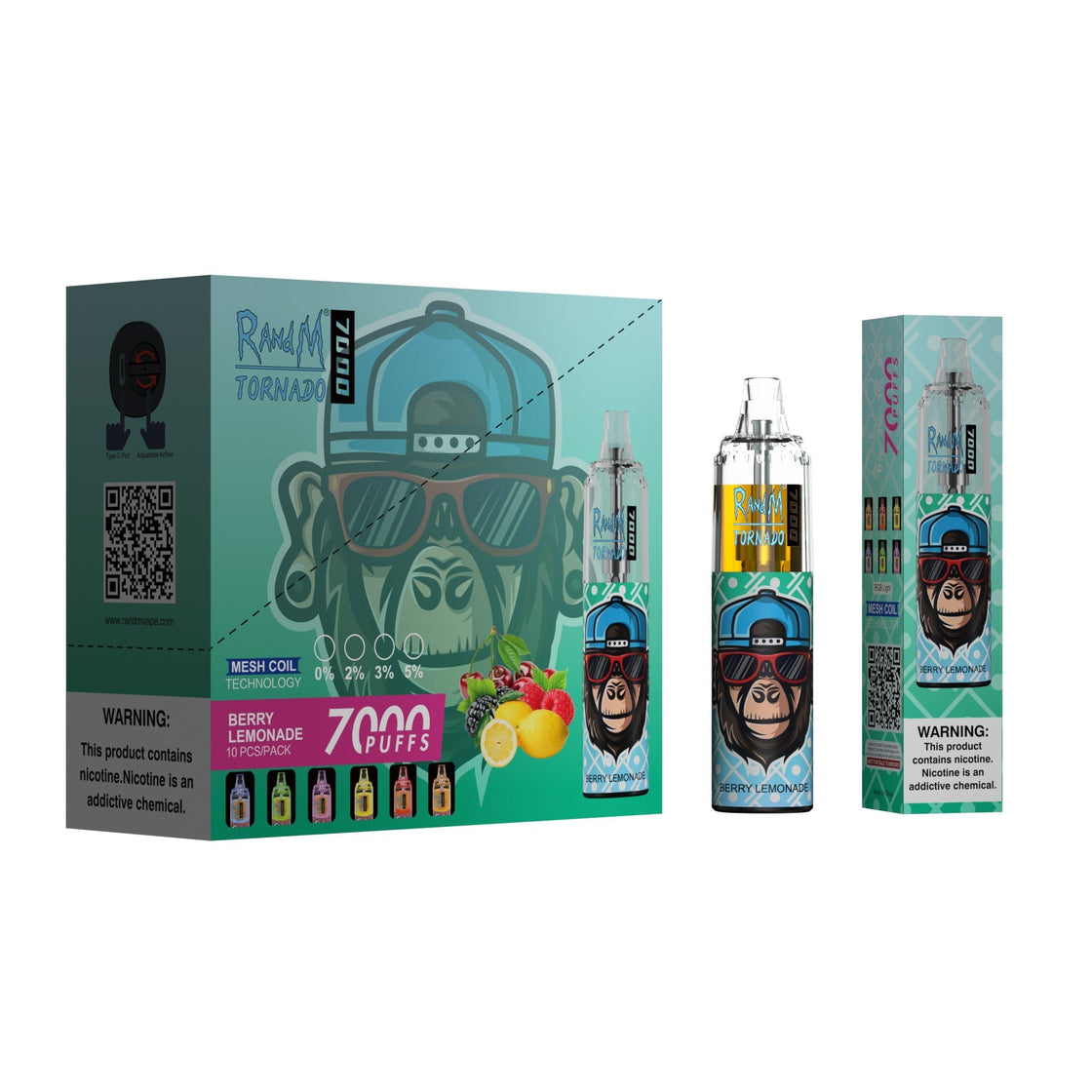 RAndM Tornado 7000 Puffs Disposable Vape  (Schachtel mit 10 Stück)