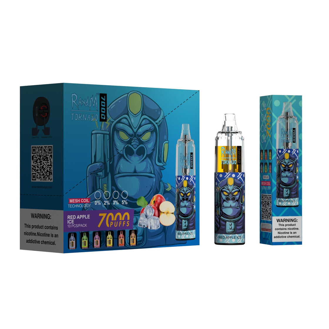 RAndM Tornado 7000 Puffs Disposable Vape  (Schachtel mit 10 Stück)