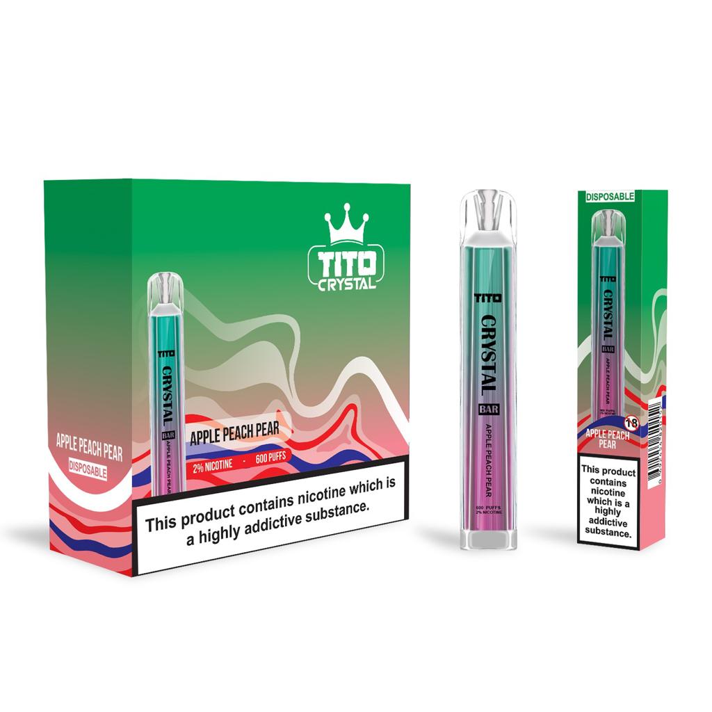 Tito Crystal Bar Vape Pen 600 Puffs (Schachtel mit 10 Stück)