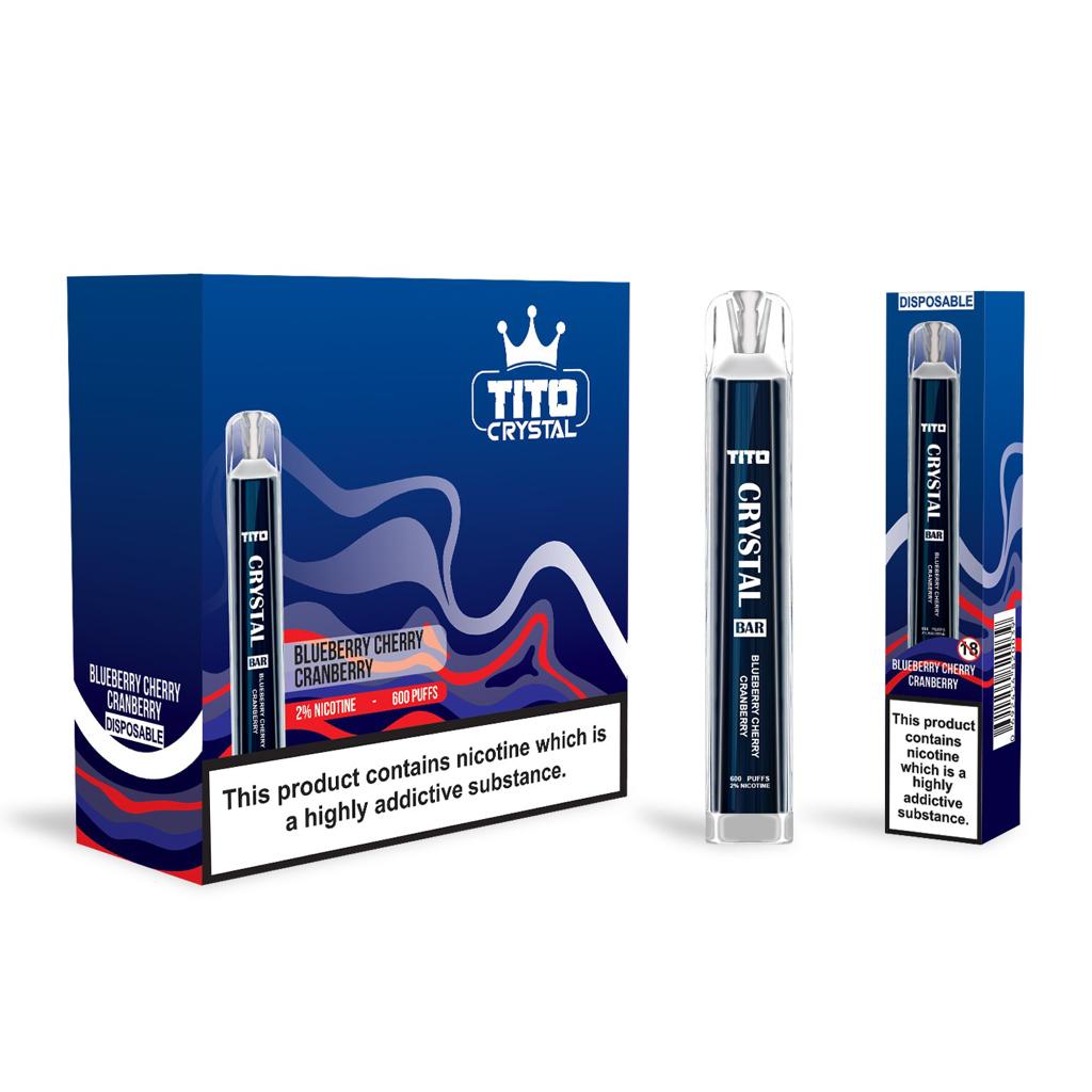 Tito Crystal Bar Vape Pen 600 Puffs (Schachtel mit 10 Stück)