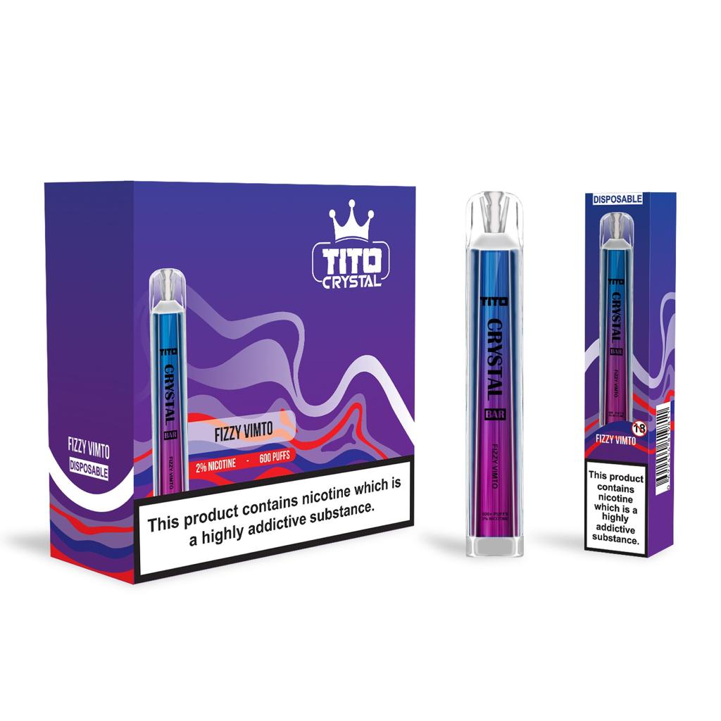 Tito Crystal Bar Vape Pen 600 Puffs (Schachtel mit 10 Stück)