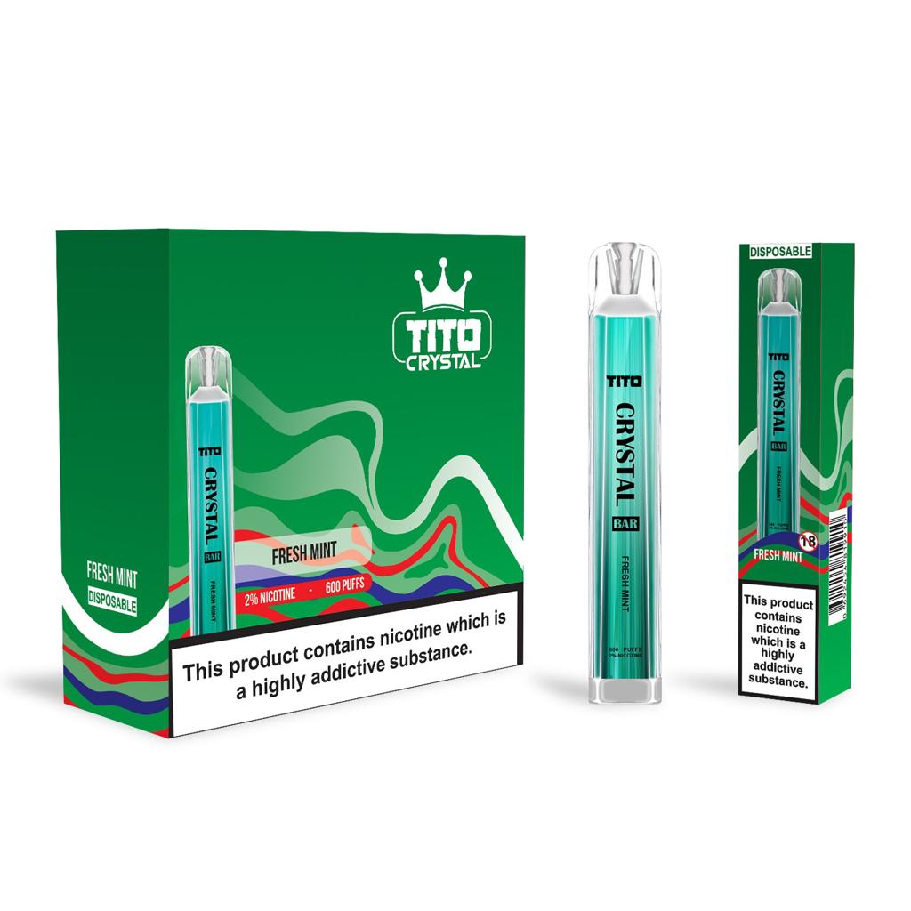 Tito Crystal Bar Vape Pen 600 Puffs (Schachtel mit 10 Stück)