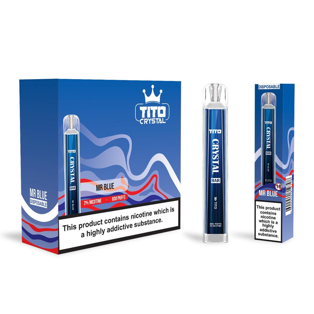 Tito Crystal Bar Vape Pen 600 Puffs (Schachtel mit 10 Stück)