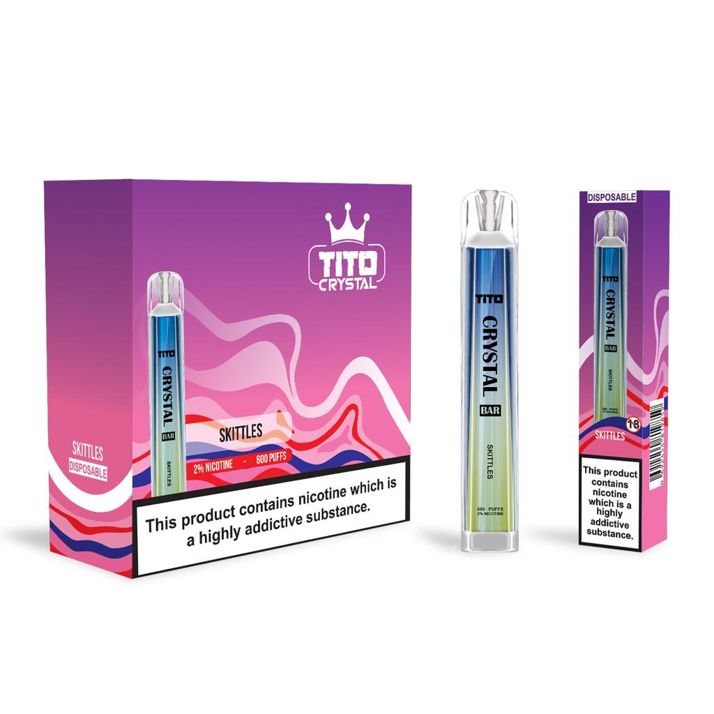 Tito Crystal Bar Vape Pen 600 Puffs (Schachtel mit 10 Stück)